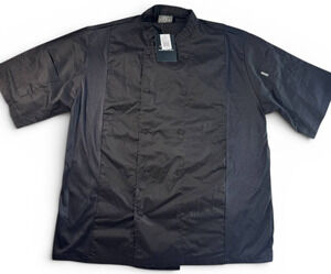 Chef Code Black Chef Coat Jacket XL Short Sleeve Culinary Restaurant Uniform NWT